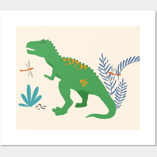Jurassic Dinosaur in Primary Colors Posters and Art